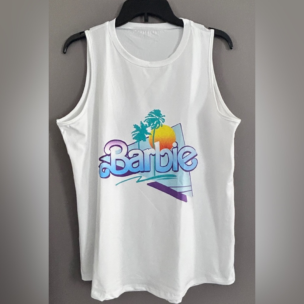 NEW Barbie Beach Theme Top Sleeveless Size XL